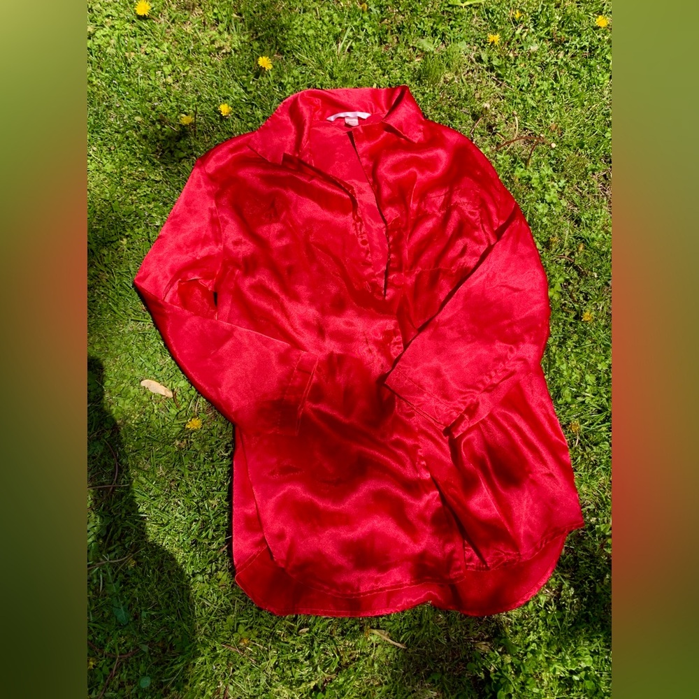 Victoria’s Secret red satin sleep shirt